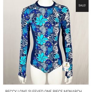 Surf Paddle one Piece Swimsuit Rash Guard XL worn X 1 sun protection ⭐️⭐️!